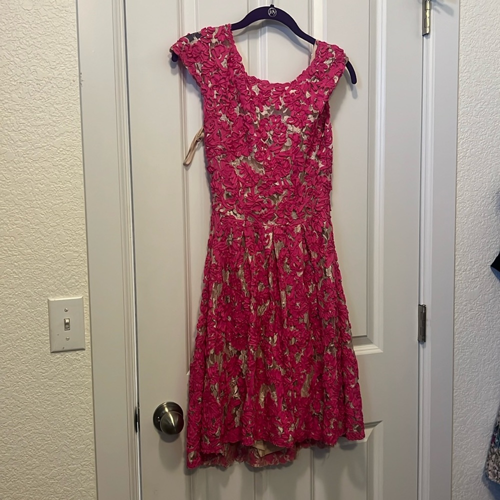 Hot pink lace dress